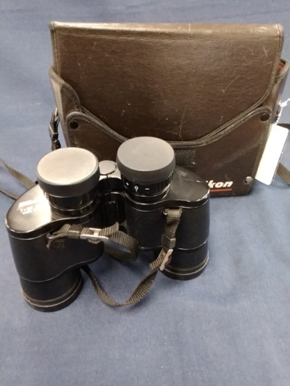 Nikon Black Binoculars with Brown Case